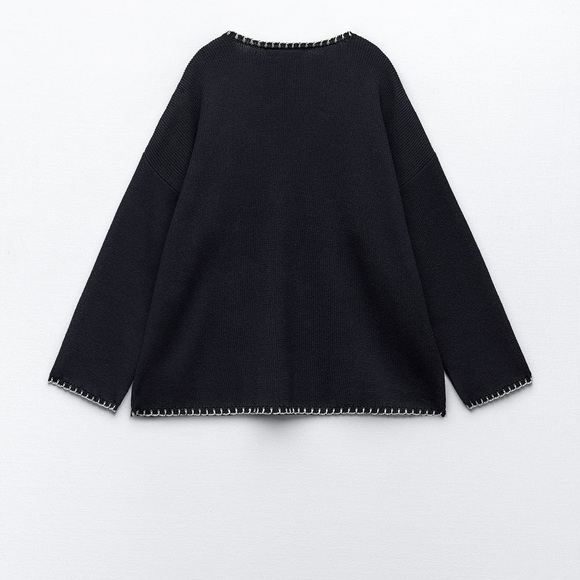 Zara Topstitched knit sweater - Picture 6 of 8